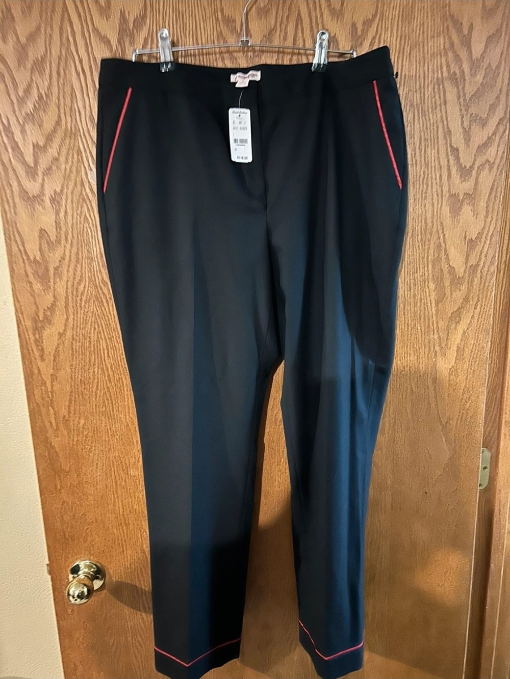 Brooks Brothers Women's Black Dress Pants with Red Trim NWT